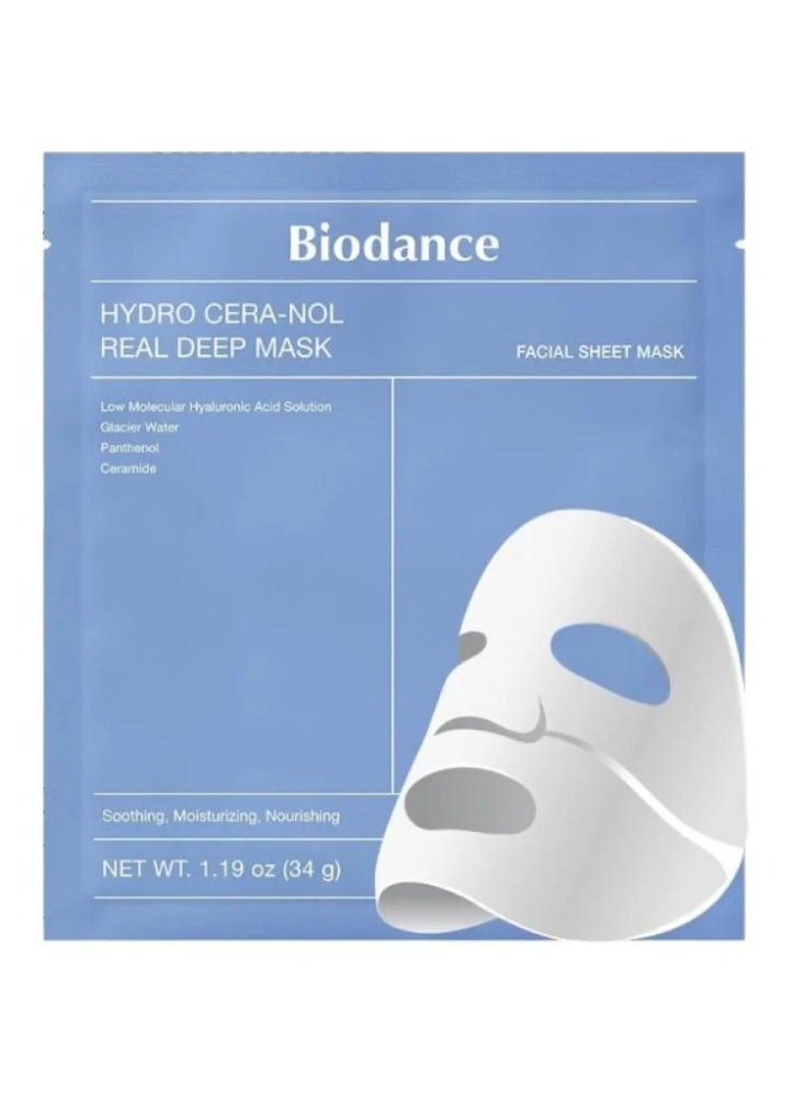 BIODANCE Hydro Cera-nol Real Deep Mask, Overnight Hydrogel Mask, Soothing, Moisturizing, Nourishing, 34g x 1